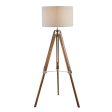 Light Wood Base Floor Lamp With Cream Linen Shade For Discount