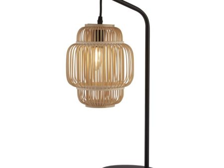 Black Table Lamp With Bamboo Frame Shade Online