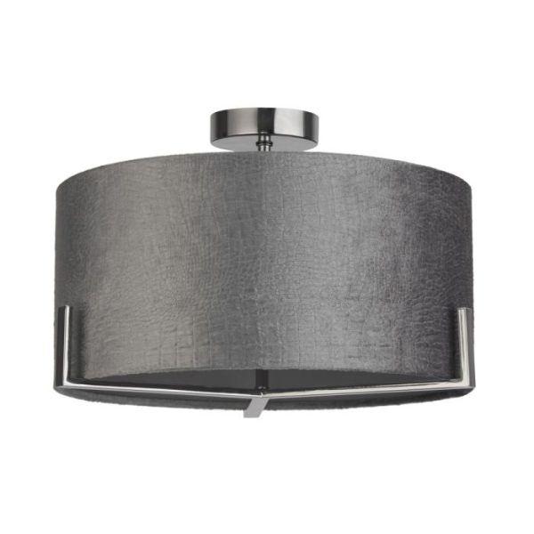 Texture Grey Velvet 3Lt Ceiling Light Fitting Hot on Sale