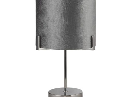 Texture Grey Velvet Table Lamp Hot on Sale