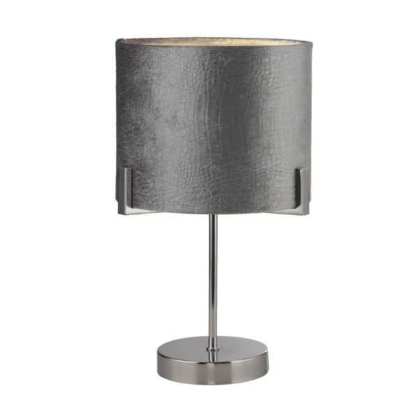 Texture Grey Velvet Table Lamp Hot on Sale