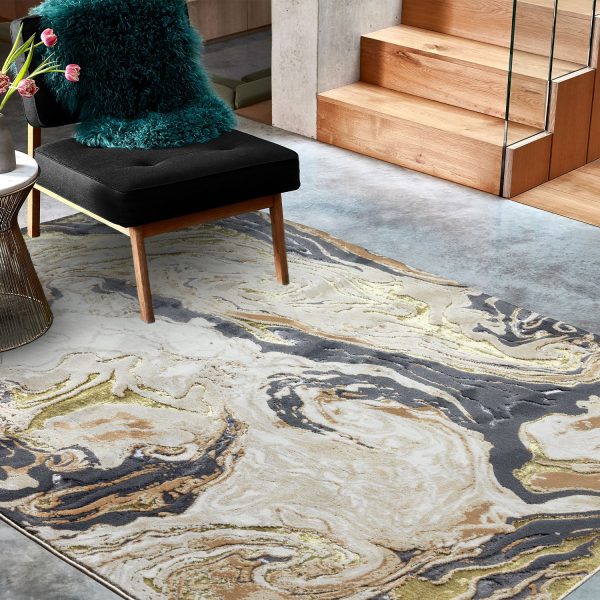 Aurora Gold AU08 Marble Rug For Cheap