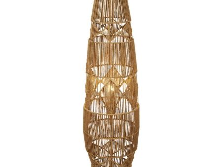 Diamond Pattern Rattan Floor Lamp Fashion