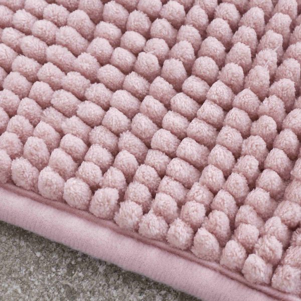 Catherine Lansfield Pink 1200Gsm Bobble Bath Mat on Sale