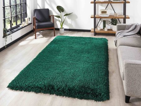 Montana Jewel Green Luxury Shaggy Rug Sale