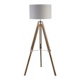 Light Wood Base Floor Lamp With Cream Linen Shade For Discount