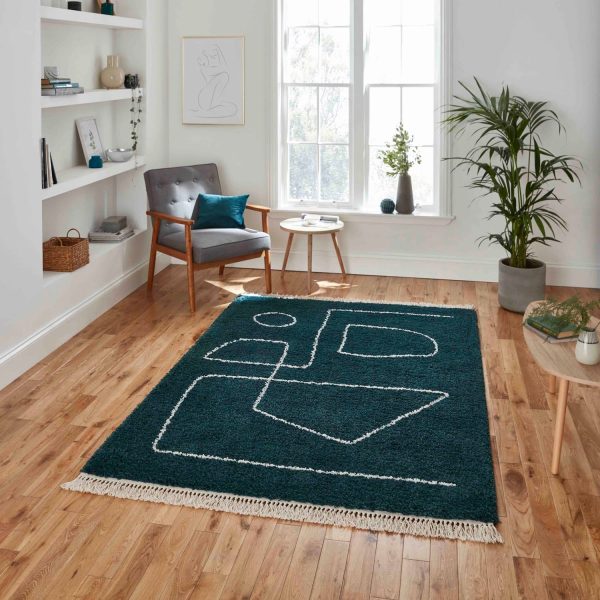 Boho A474 Dark Green Rug Online Sale