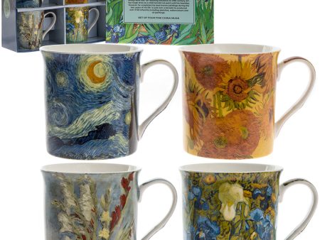 Van Gogh Fine China Mugs (Set of 4) Hot on Sale