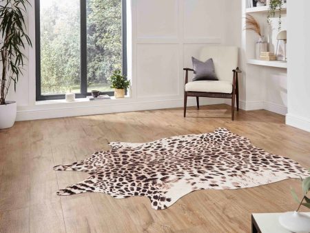 Faux Leopard Print Brown Rug For Discount