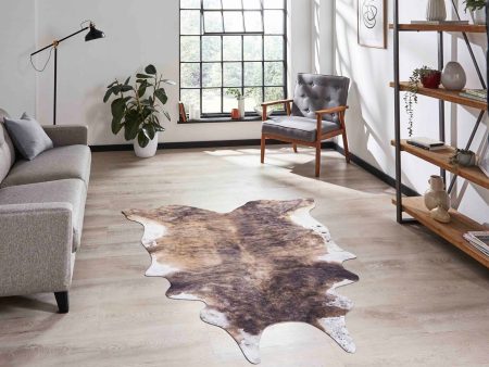 Faux Cow Print Brown Rug Fashion