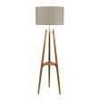 Light Wood Shelf Floor Lamp With Pale Grey Shade Online