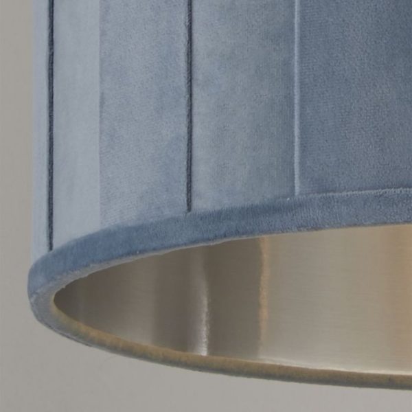 Turquoise Pleat Velvet Light Shade With Metallic Inner For Sale