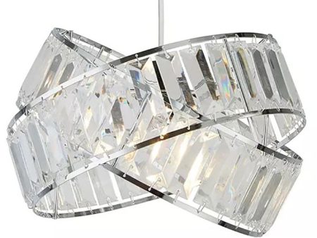 2 Band Chrome & Clear Acrylic Non-Electric Light Shade on Sale