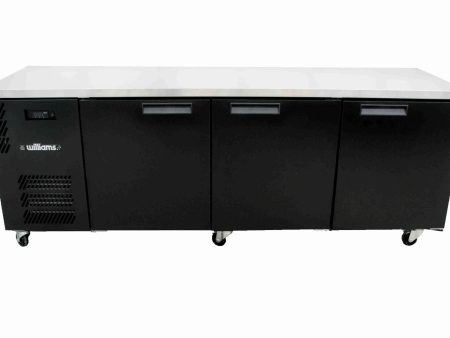 Williams Boronia - Three Door Black Colorbond Under Counter Display Refrigerator Online