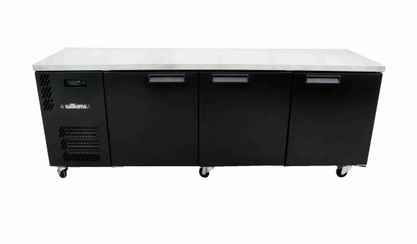 Williams Boronia - Three Door Black Colorbond Under Counter Display Refrigerator Online