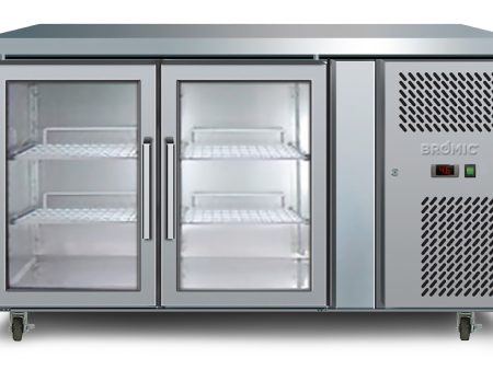 Bromic Under Bench Display Fridge - 282L LED 2 Door Glass - Hinged Door UBC1360GD-NR Hot on Sale