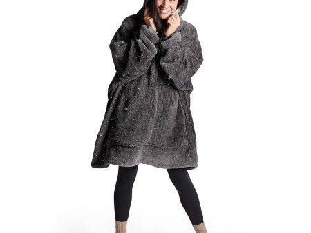 Silentnight Snugsie Charcoal Glitter Oversized Hoodie For Sale