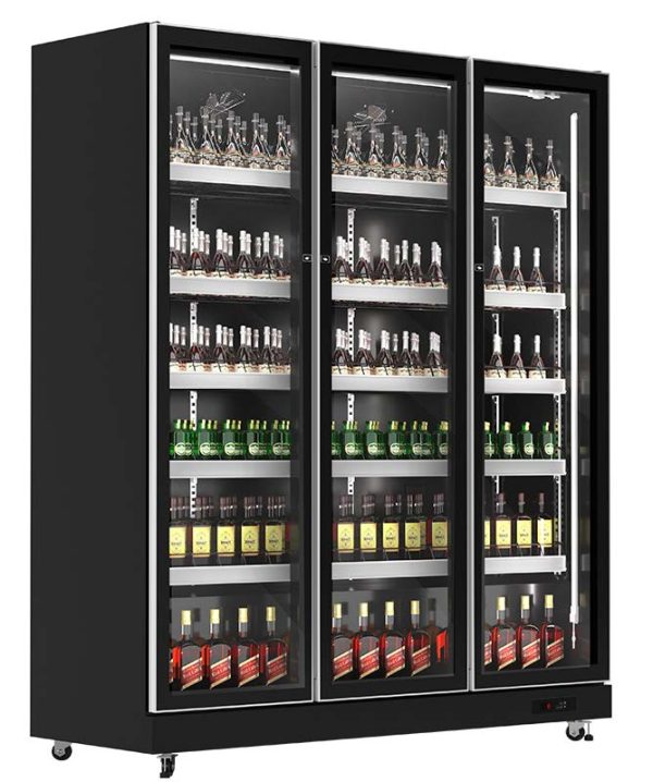 Exquisite DC1100 Three Glass Doors Upright Display Refrigerator Cheap