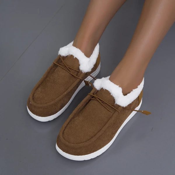 Wnfsy Women Ankle Boots Winter Anti-slip Suede Snow Boots Plush Fur Warm Cotton Shoes Outdoor Casual Ladies Large Size Flat Shoe Online