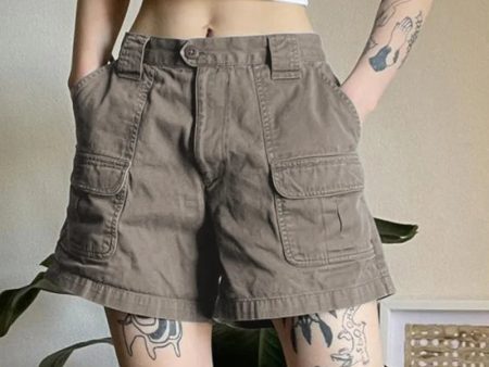 Y2K Grunge Gray Casual Denim Summer Shorts For Women Pockets Stitch Straight Leg Short Jean Pants Vintage Y2K Streetwear Cargos Discount