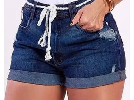 Wepbel Lace-up Zip Short Jeans Women Patchwork Ripped Skinny Denim Short Pants Summer Zipper Design Ripped Denim Shorts Supply