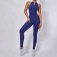 Women s New One-Piece Zipper Back Cutout Bodysuit Running Yoga Jumpsuit For Cheap