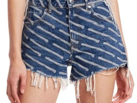 Women s Denim Shorts 2023 Summer Fashion High Waist Letter Print Loose Fringed Fringe Net Red Same Retro Ladies Wide Leg Shorts on Sale