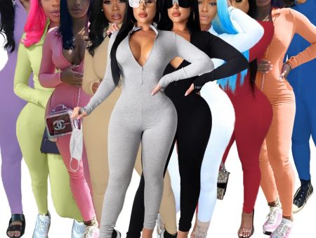 Winter Women Jumpsuits Solid Turtleneck Romper Slim Fit Thick Fabric Fitness Bodysuit Skinny One Piece Outfit Women Cheap