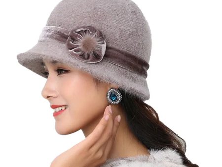 20 style Hot Sell Winter Women Knitted Floral Skullies Super Soft Wool Mix Rabbit Fur Hat Warm Beanies Female Baggy Headwear Cap For Sale